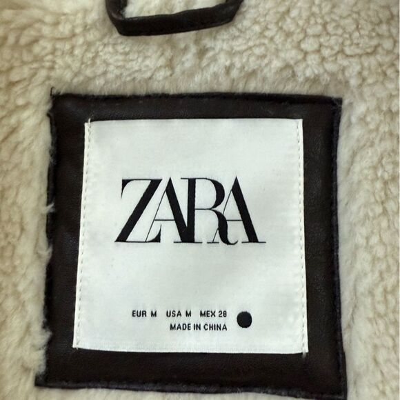 Zara Limited Edition pearlized brown coated double faced vest w buckles - NWOT M - Picture 9 of 15